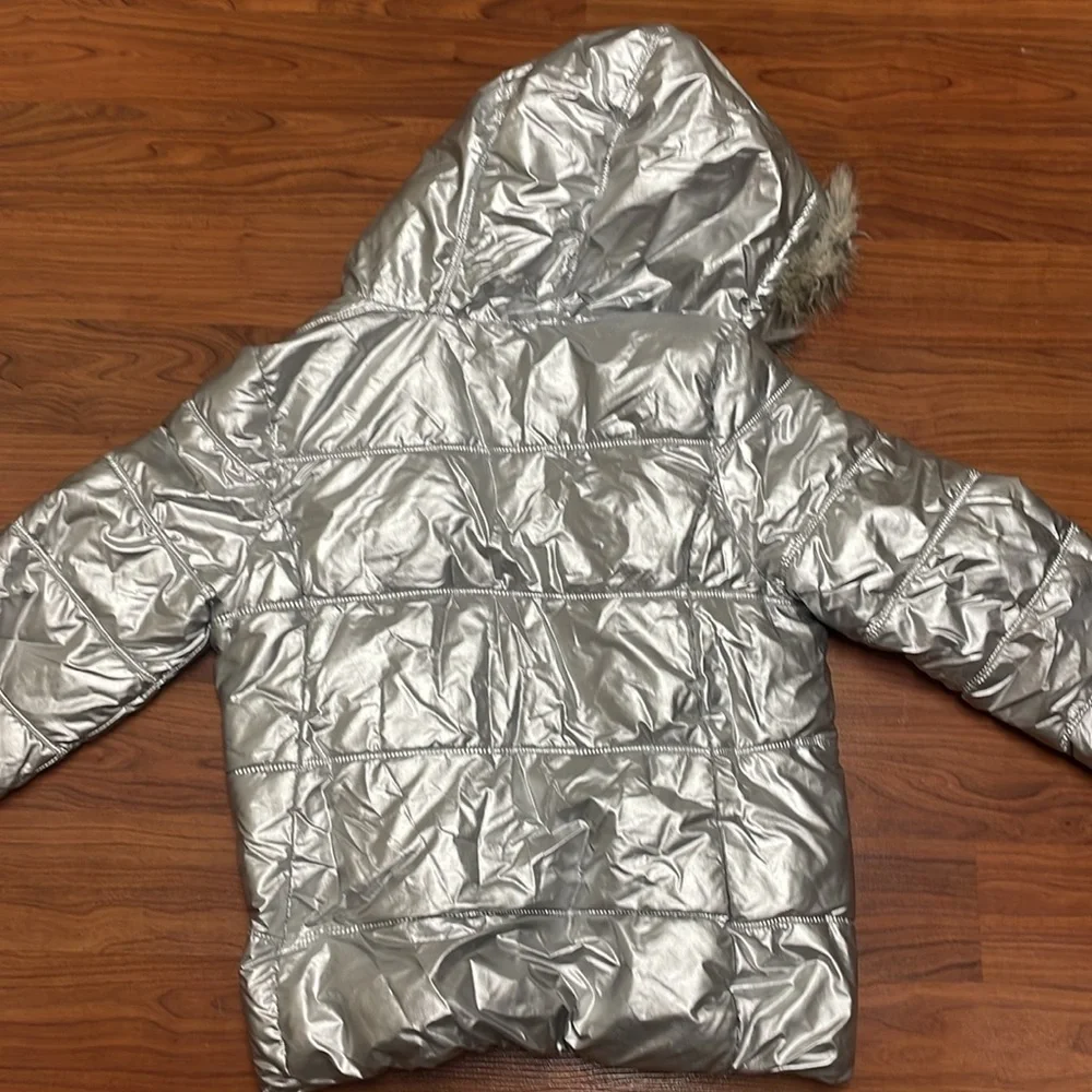 The Children’s Place Girl Metallic puffer Coat, Size XL 14
